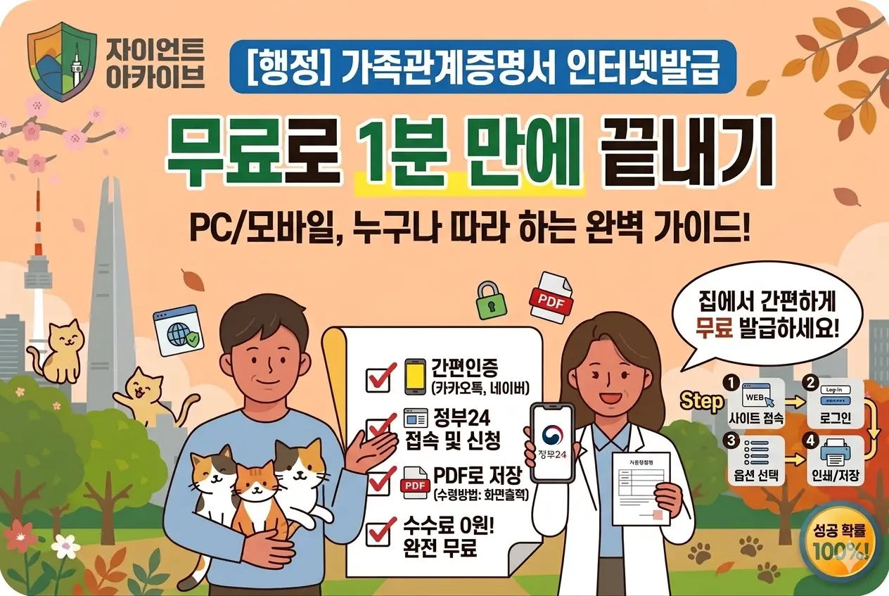 가족관계증명서 인터넷 무료 발급 방법