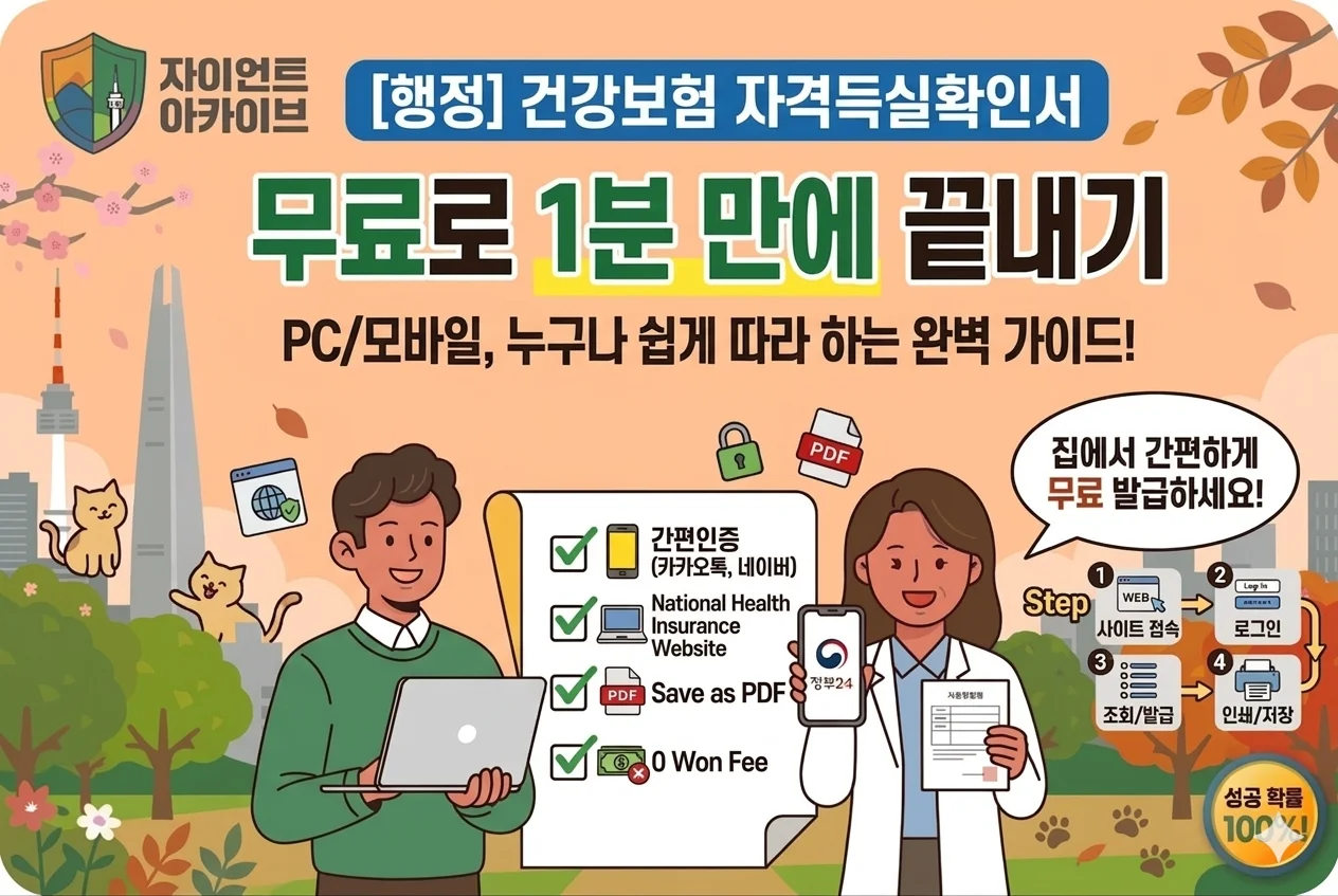 건강보험자격득실확인서 온라인 발급방법