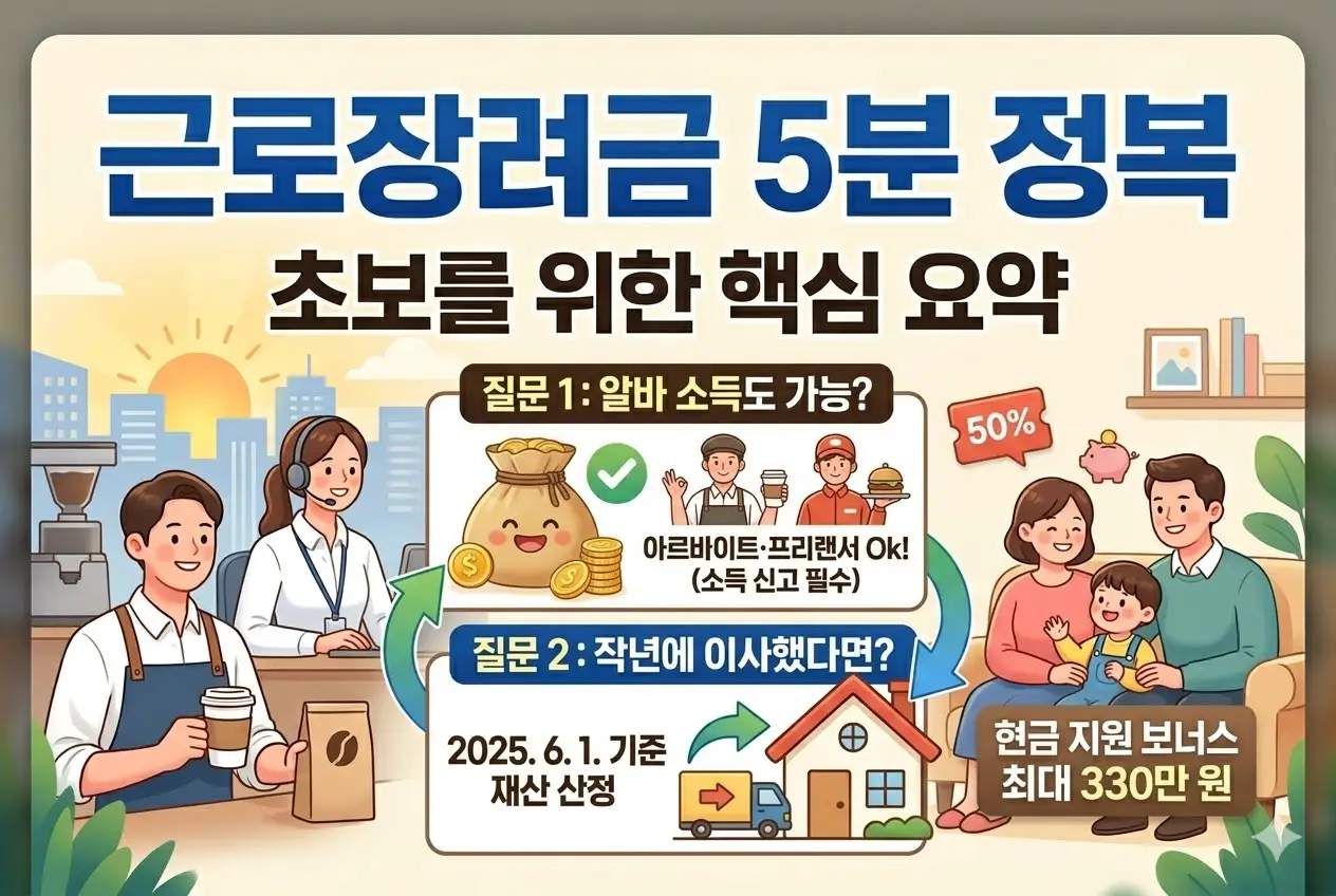 근로장려금 알바 프리랜서 이사한 경우 받을 수 있나