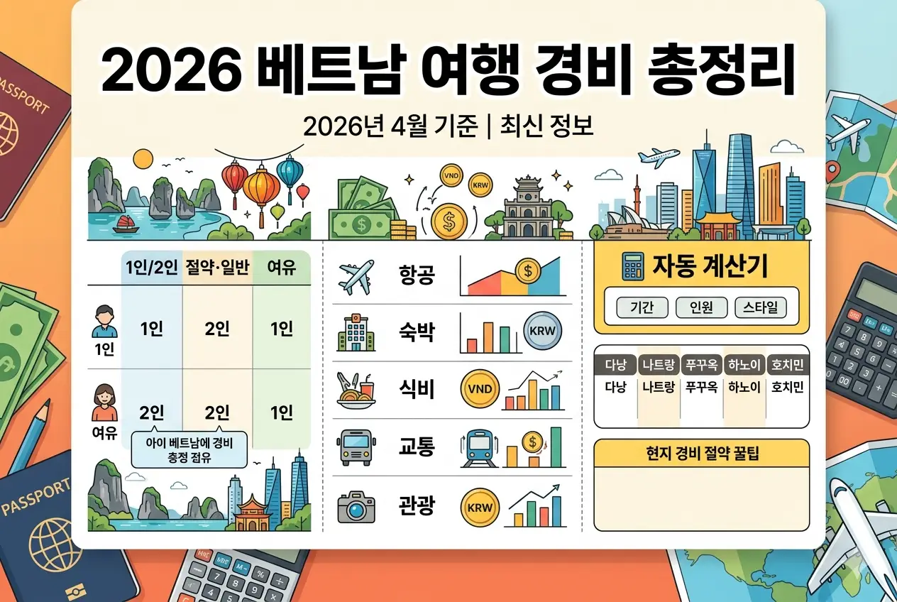 2026 베트남 여행 경비 총정리 계산기 현지 절약 꿀팁