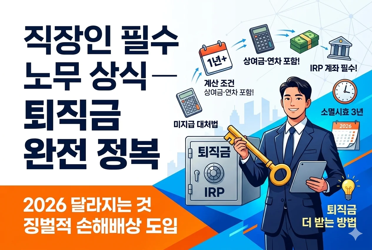 2026 퇴직금 계산기 상여금 연차수당 IRP 정확한 계산법