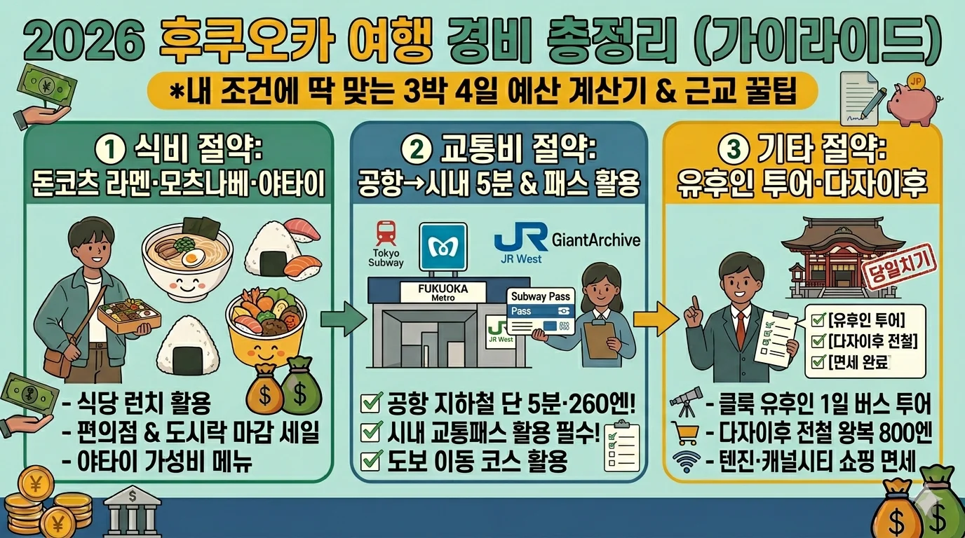 2026 후쿠오카여행 경비 예산 계산기 유후인근교 꿀팁