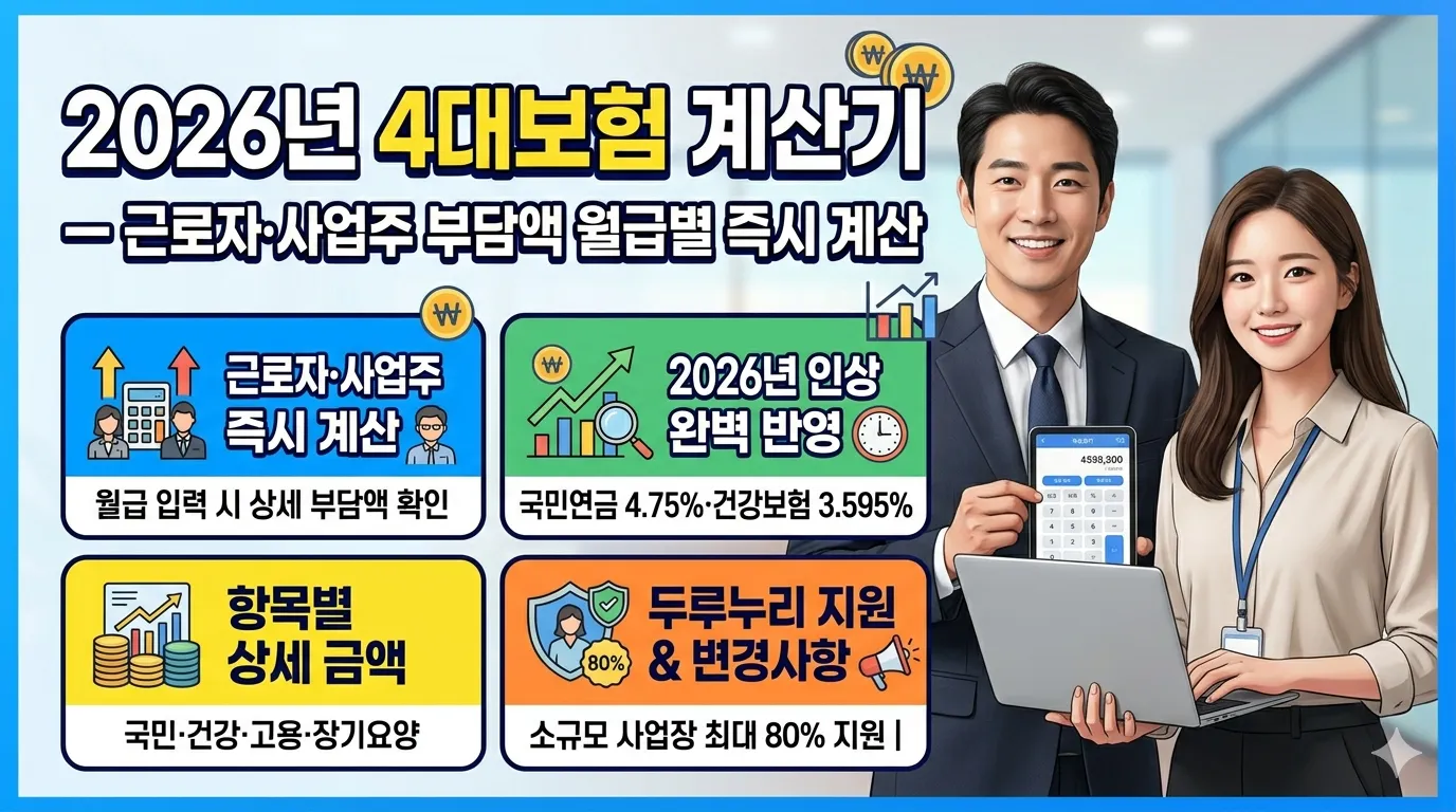 2026년-4대보험-계산기-근로자-사업주-부담액-계산