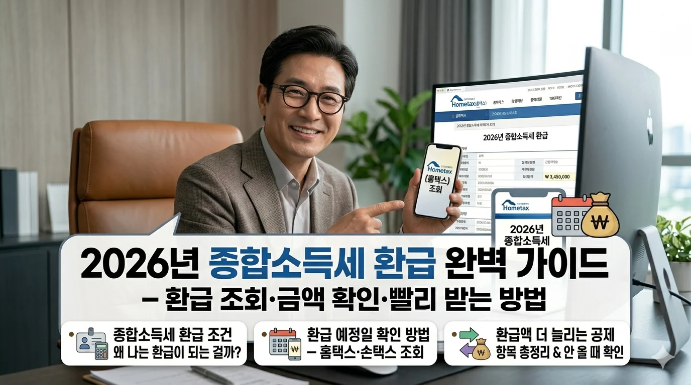 2026년 종합소득세 환급 완벽 가이드 — 환급 조회·금액 확인·빨리 받는 방법