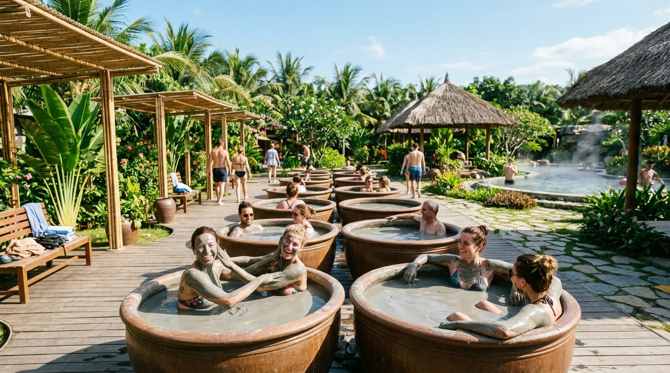 나트랑 머드스파 온천 체험 풍경