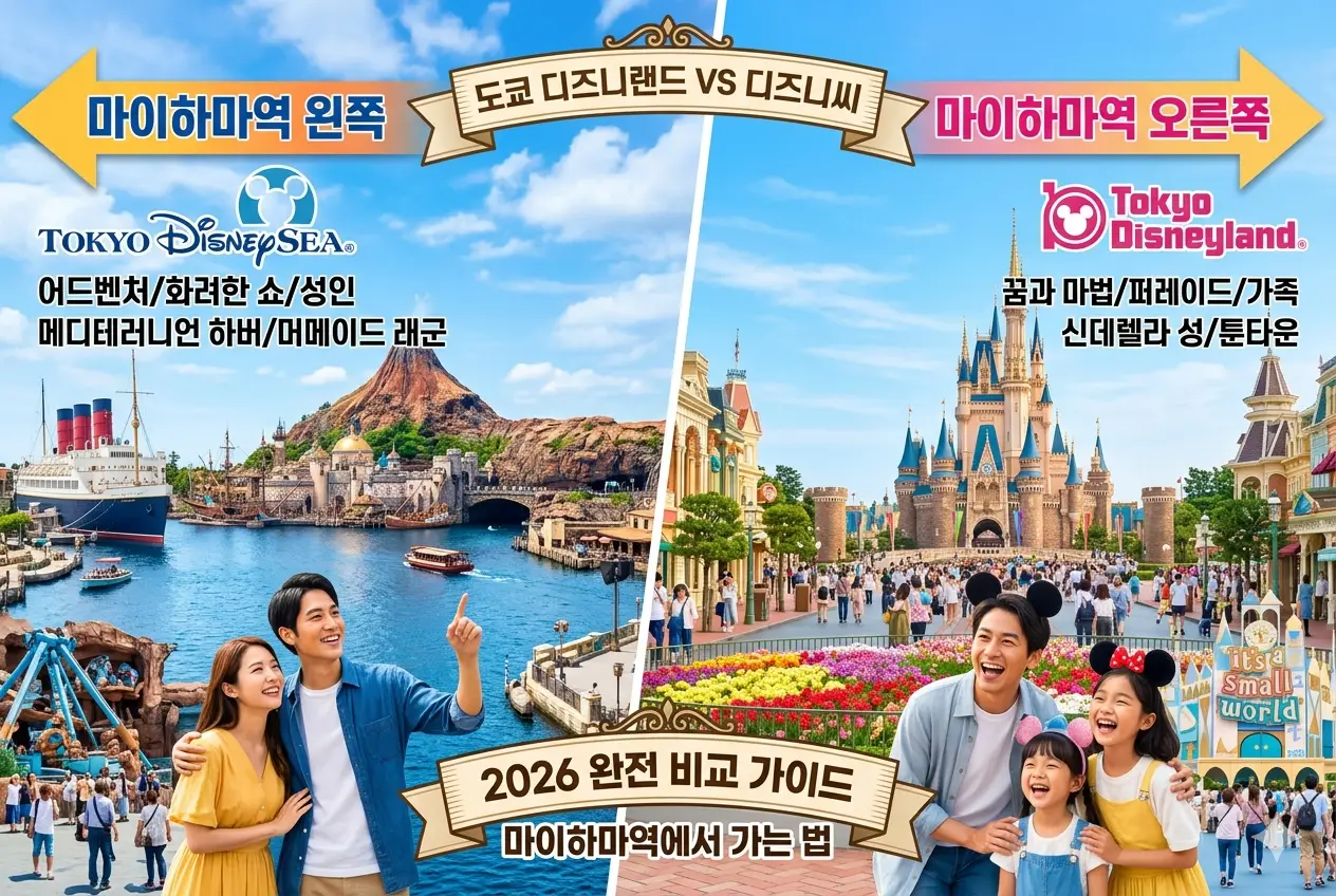 도쿄 디즈니랜드 vs 디즈니씨 비교 가이드 2026