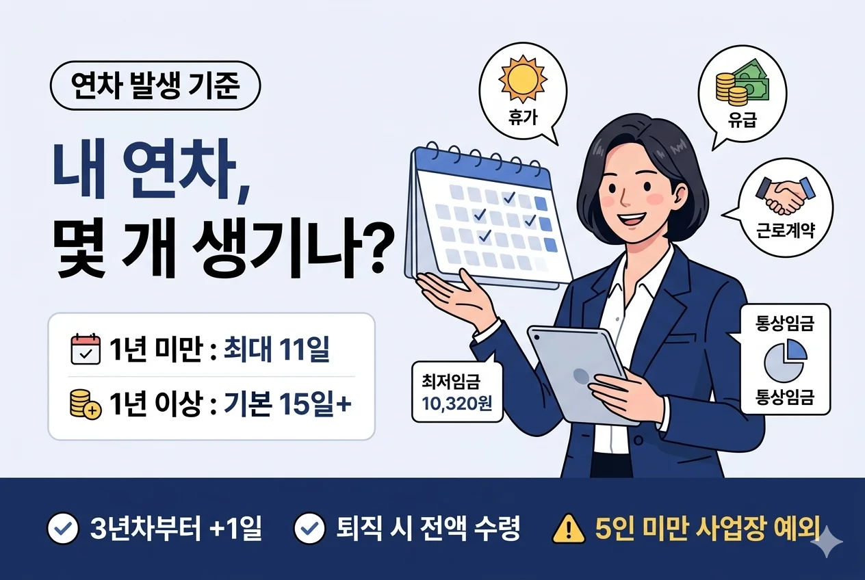 연차 발생 기준 근속연수별 일수