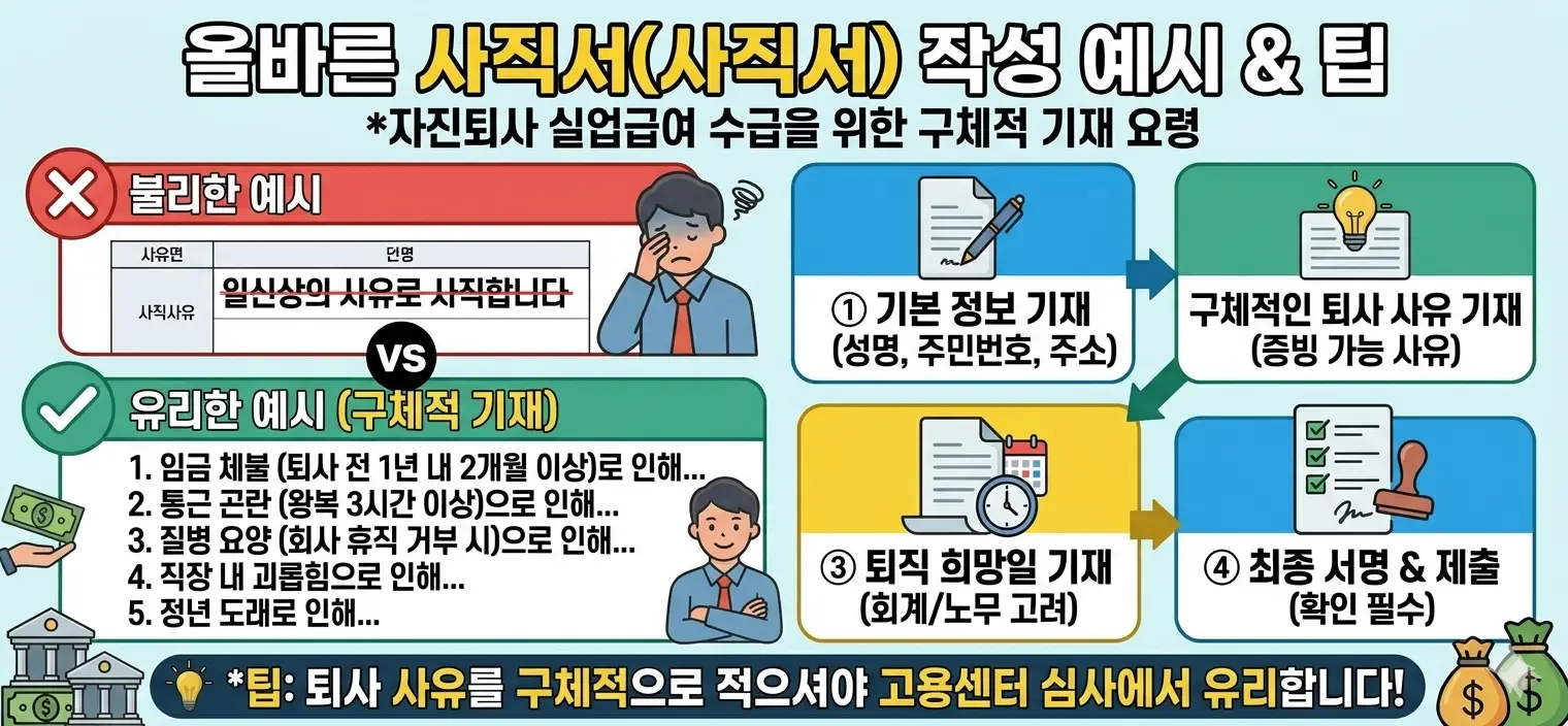 자진퇴사 실업급여를 위한 사직서 작성법