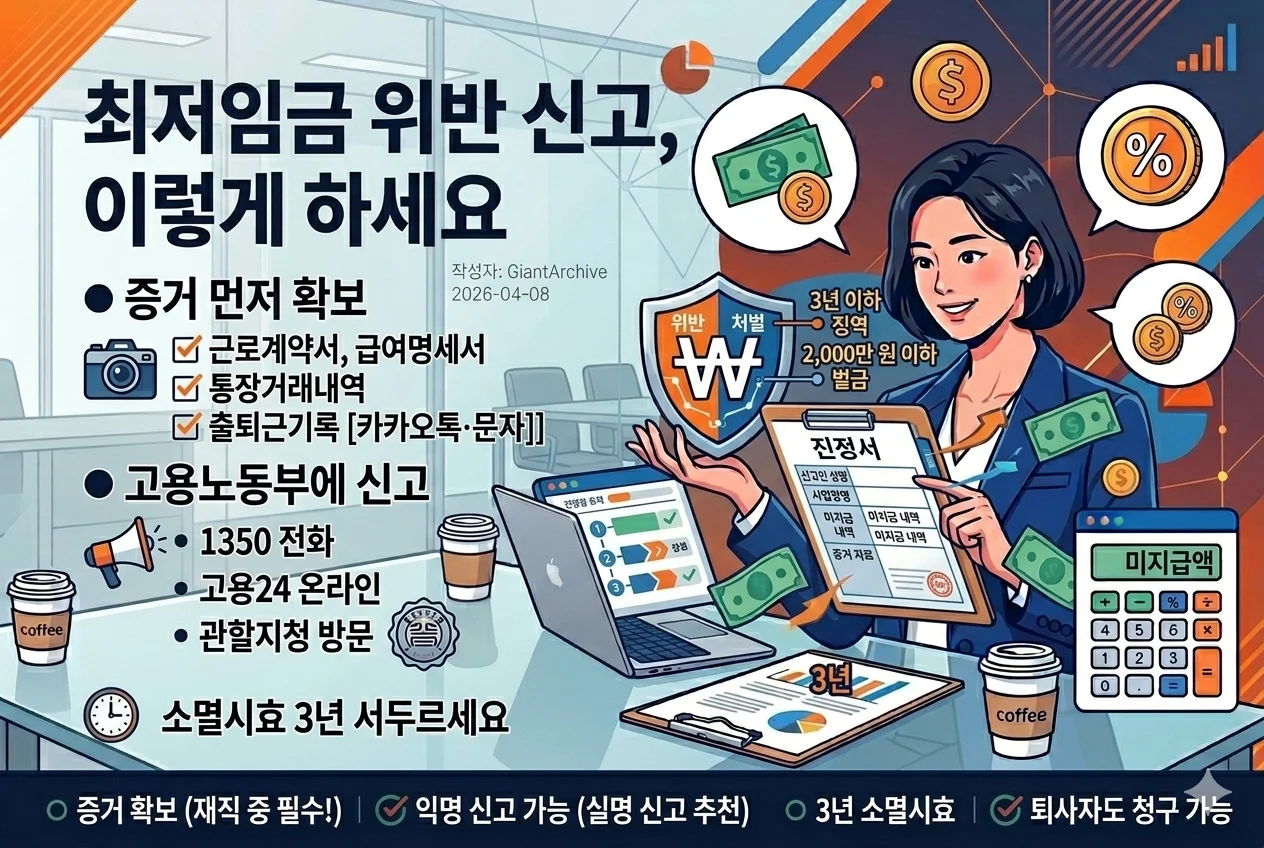 최저임금 위반 신고 방법 고용노동부