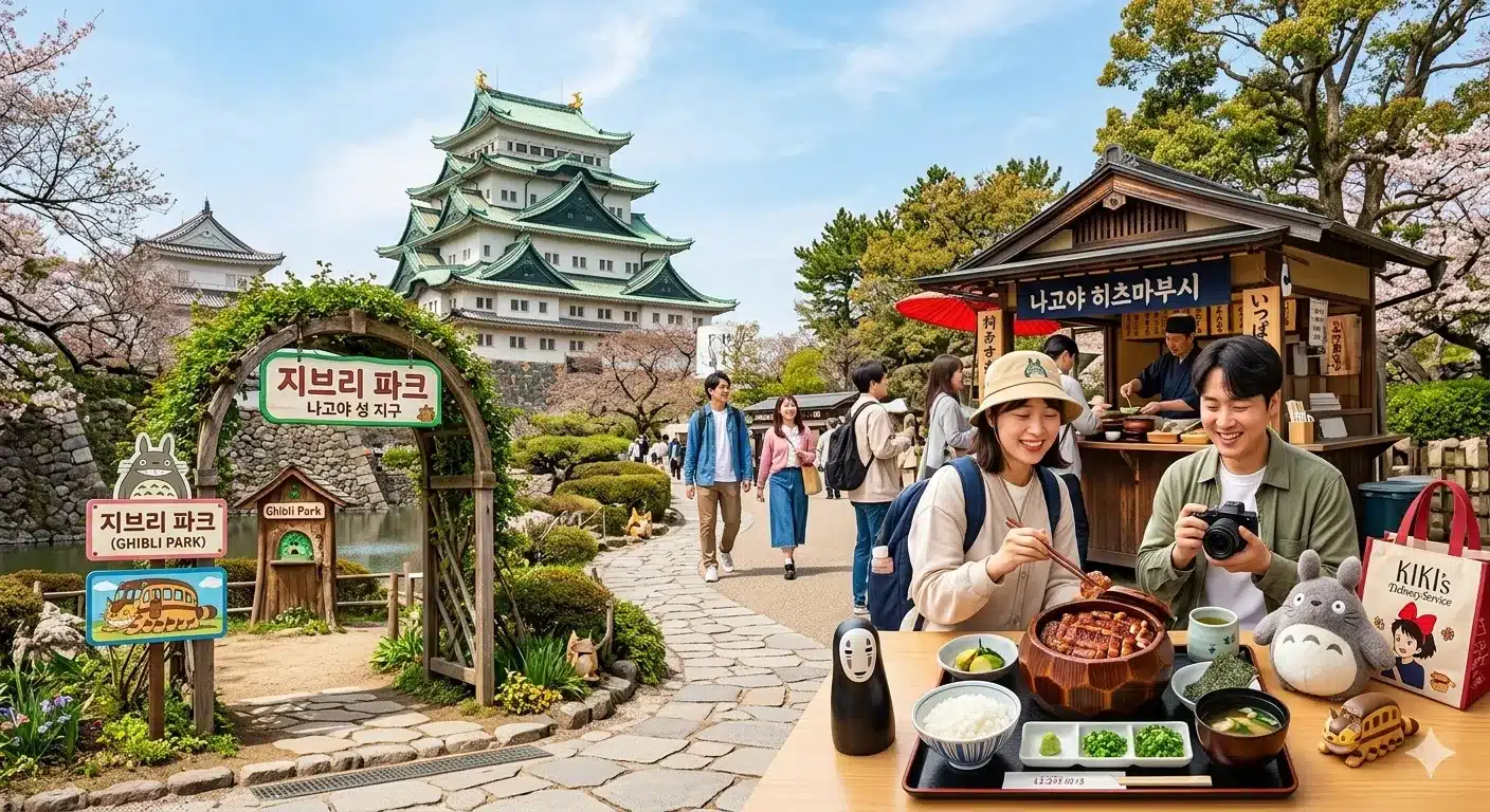 나고야 여행 경비 3박4일 지브리파크 나고야성 히츠마부시