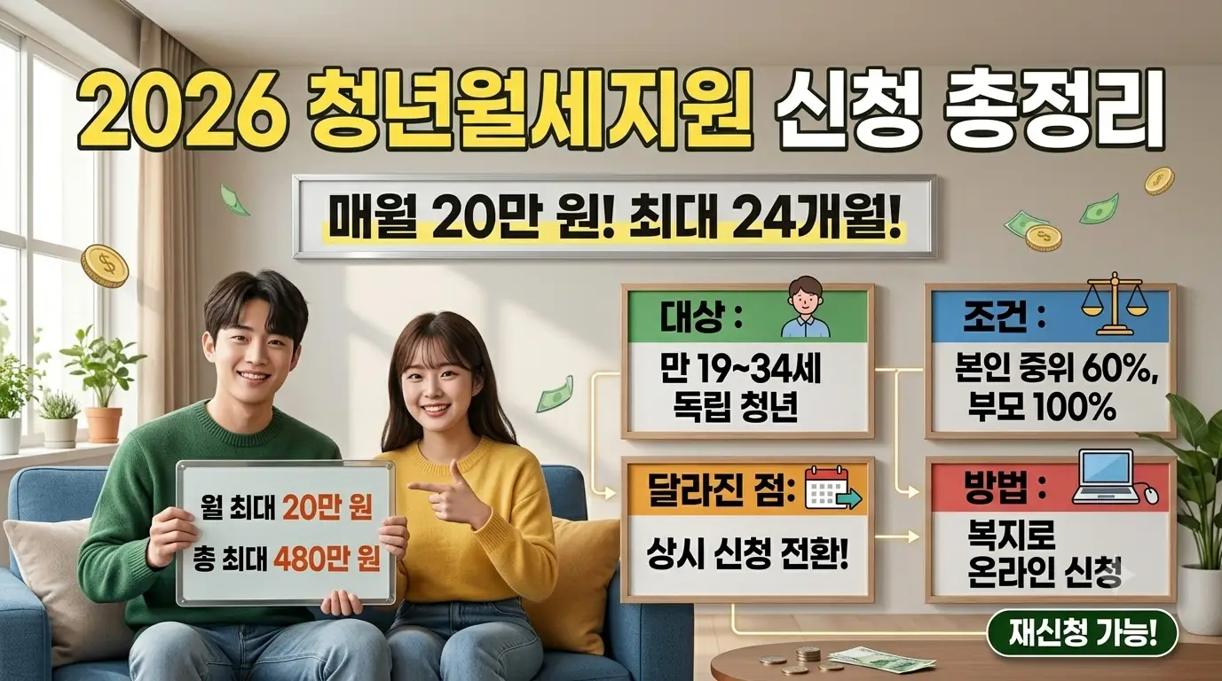 2026 청년월세지원 신청방법 조건 금액 총정리